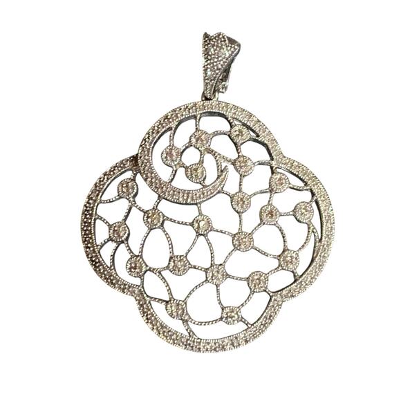 Sterling Silver & Freshwater Pearl Necklace w/ Removable Sterling & Zircon Pend. - Picture 11 of 12